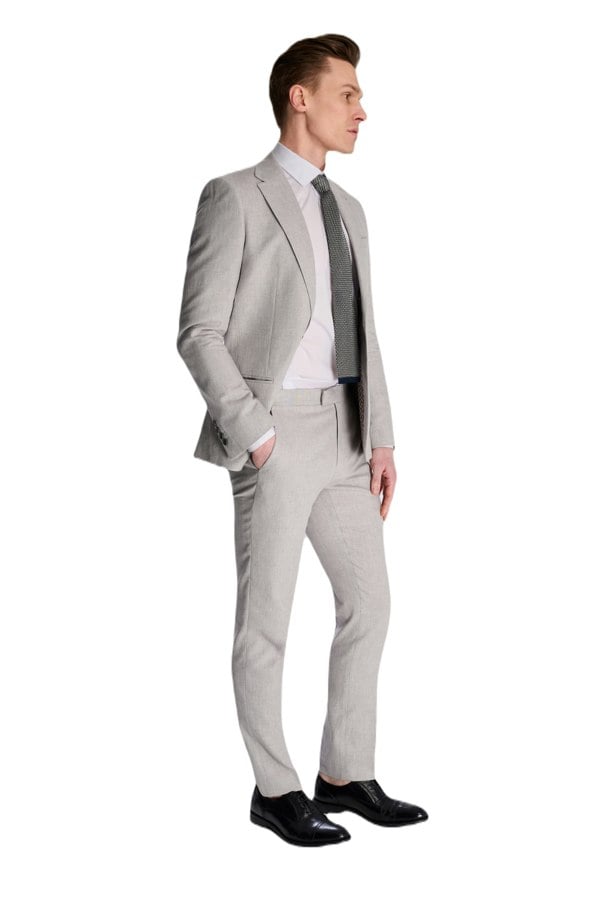 Harry Brown London Giacomo Slim Fit Cotton Linen Suit Jacket in Grey