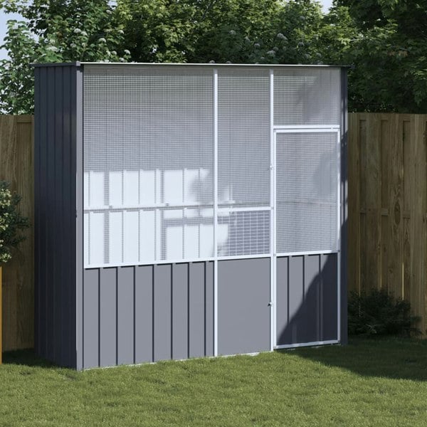Berkfield Bird Cage Anthracite 215x78x200 cm Galvanised Steel