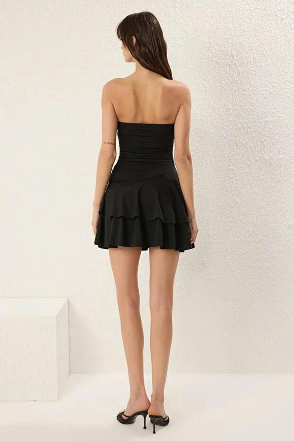 Strapless Knitted Mini Skater Dress