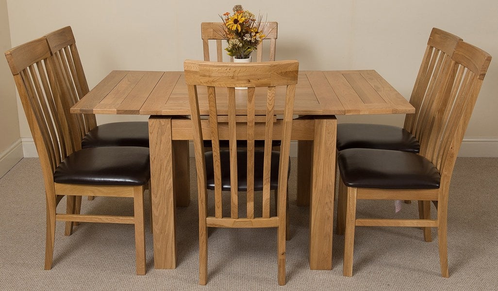 That's Furniture Richmond Small Extending Oak Dining Set with Harvard Oak Chairs