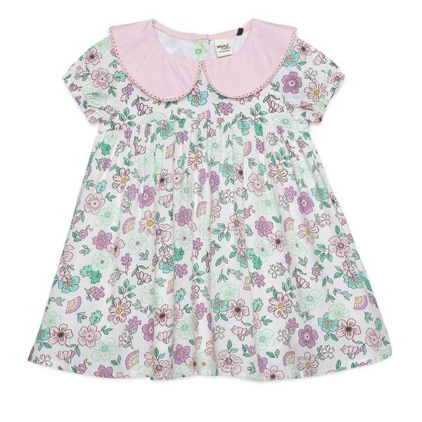 Mini Cuddles Baby Girls Floral Print Dress, Multicolour