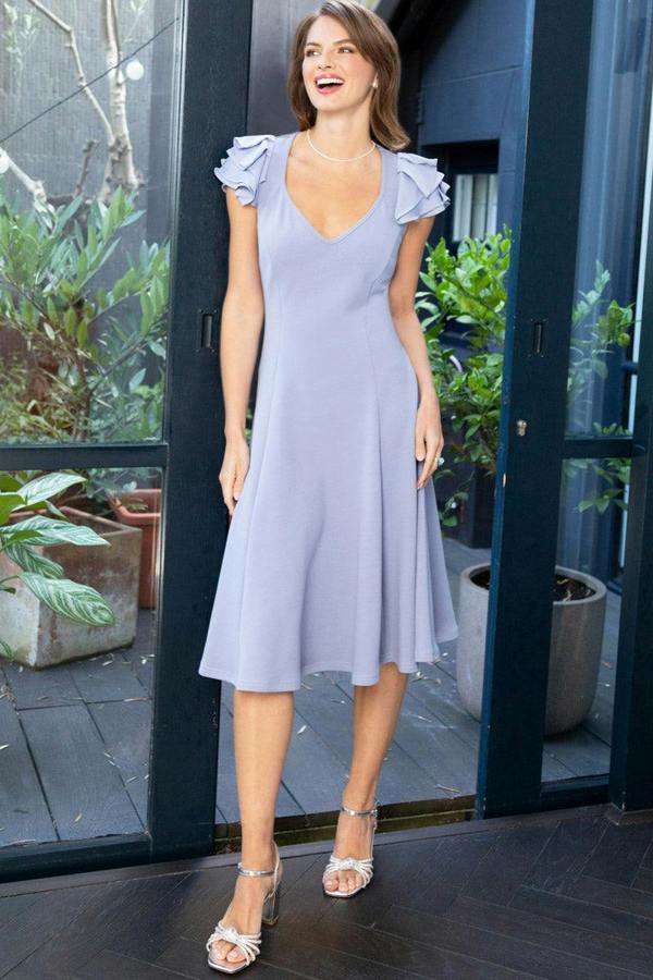 HotSquash Frill Sleeve A-Line Dress