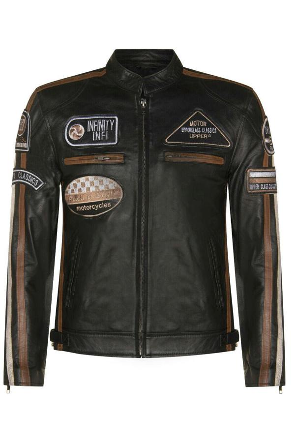Infinity Leather Mens Racing Leather Biker Jacket-Portland