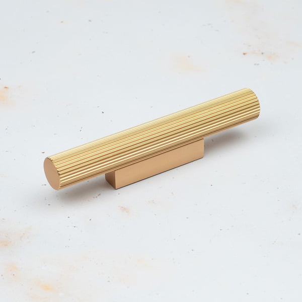 Handle & Home Gold Brass Reeded Handles