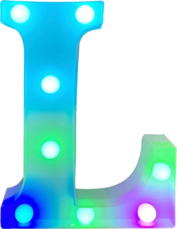 St Helens Battery Operated RGB Letter   With Remote Control Letter L