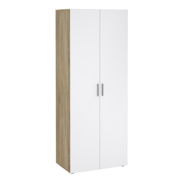 Furniture To Go Pepe Wardrobe with 2 doors in Oak with White High Gloss