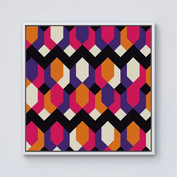 Warren Reed Coloured Abstract Pattern Framed Canvas