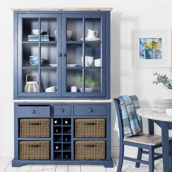 Statement Furniture Florence Wooden Sideboard with Wine Rack, 3 Drawers and Storage Baskets