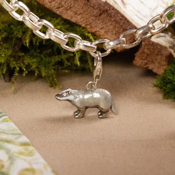 Mylee London Badger Charm - Enamelled Sterling Silver