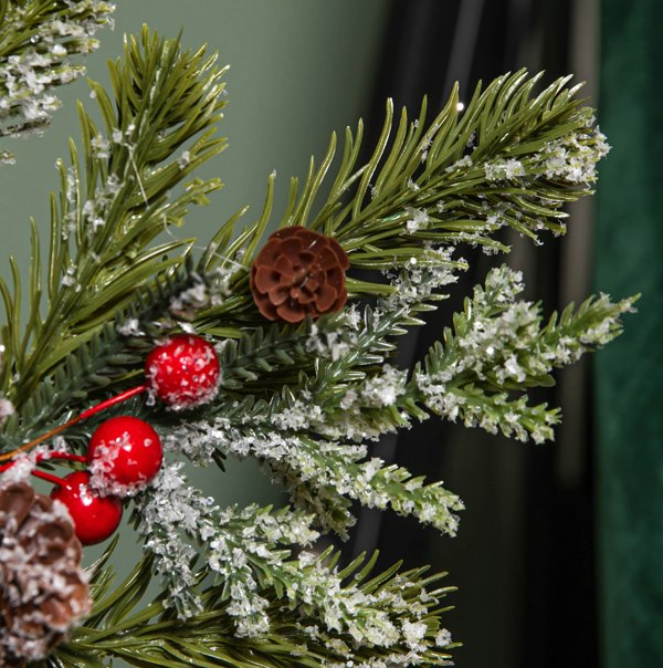 Samuel Alexander 33cm Christmas Tree Topper with Pinecones, Red Berries and Frosted Seasonal Foliage