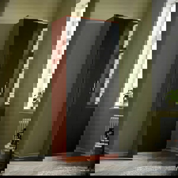 Comfy Living High Gloss Bedroom Furniture 3 Piece Trio Set Wardrobe Chest Bedside