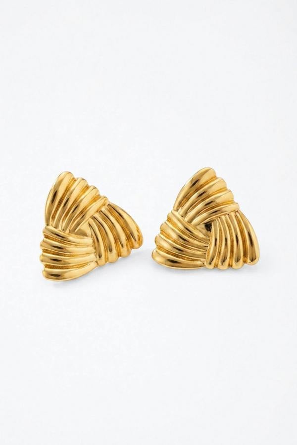 Serla Gold Plated Triangle Earrings