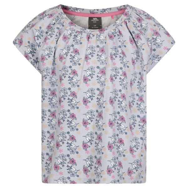Trespass Girls Josey Flowers Top - Grey Skies