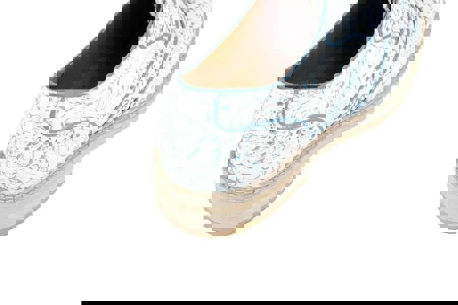 Embassy London Brick Lane - White Flowers - Women's contrast leather lace-up brogue