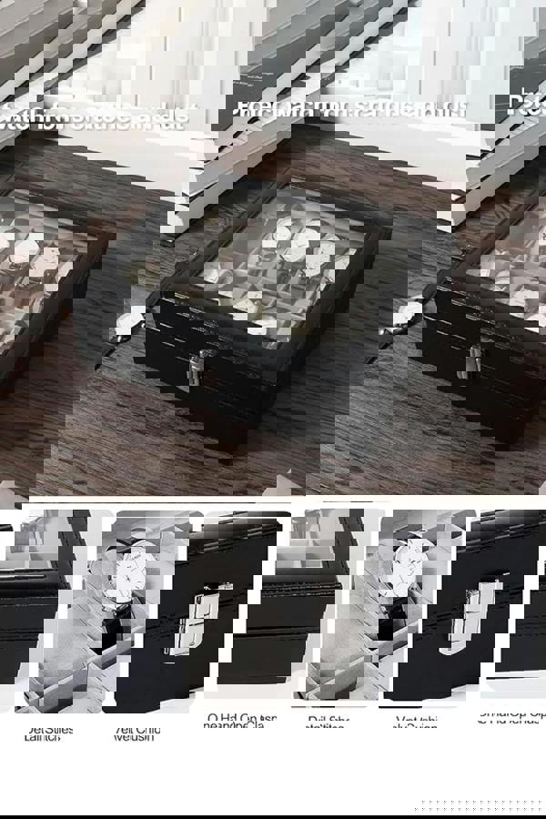 Living and Home High Quality Faux Leather Watch Storage Box  with 10 Slots