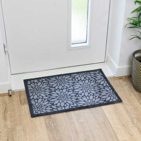 JVL Mega Mat Machine Washable Entrance Runner and Doormat Set, Flowers