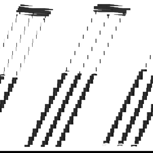 Milagro Hudson Pendant Lamp Hand Made High Quality Elegant Cylindrical Design With Matt Black Finish