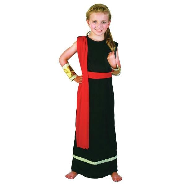 Bristol Novelty Childrens/Girls Roman Costume - Black/Red/Gold