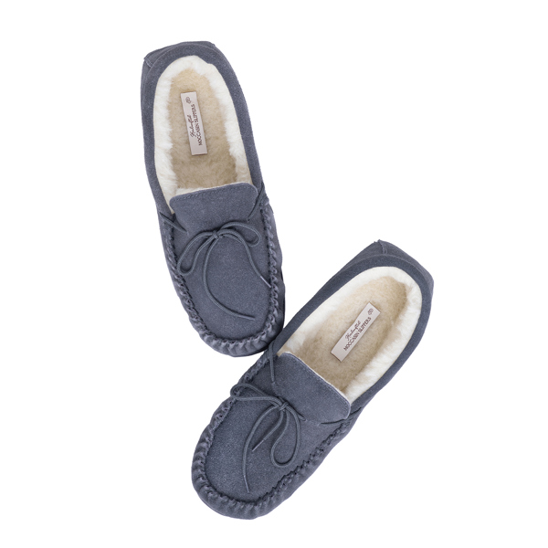 Nordvek Womens Sheepskin Suede Moccasin Slippers