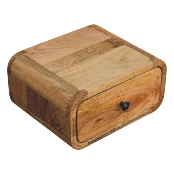 Wyld Haus Vicenza Mini Wall Mounted Mango Bedside Table with Drawer