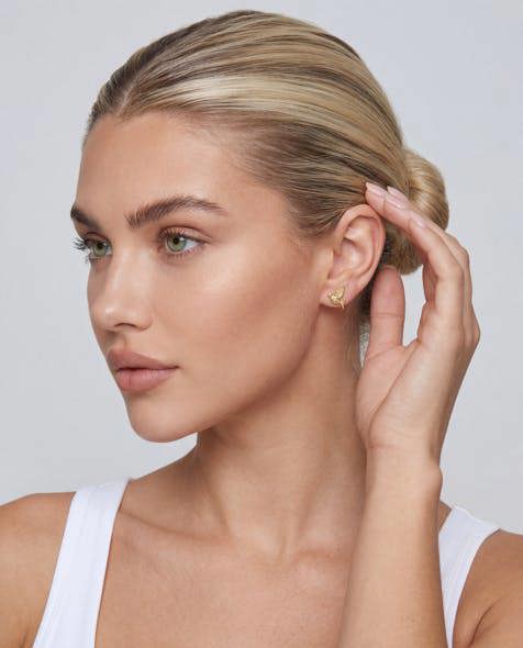 Elk & Bloom Dainty 14K Gold Love Birds Stud Earrings