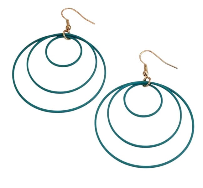 One Of A Kind Club Circles in circles earrings -  Dark Green