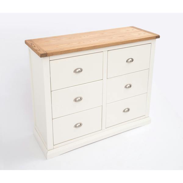 Cabinet Bits Cosenza 6 Drawer Chest of Drawers Chrome Cup Handle