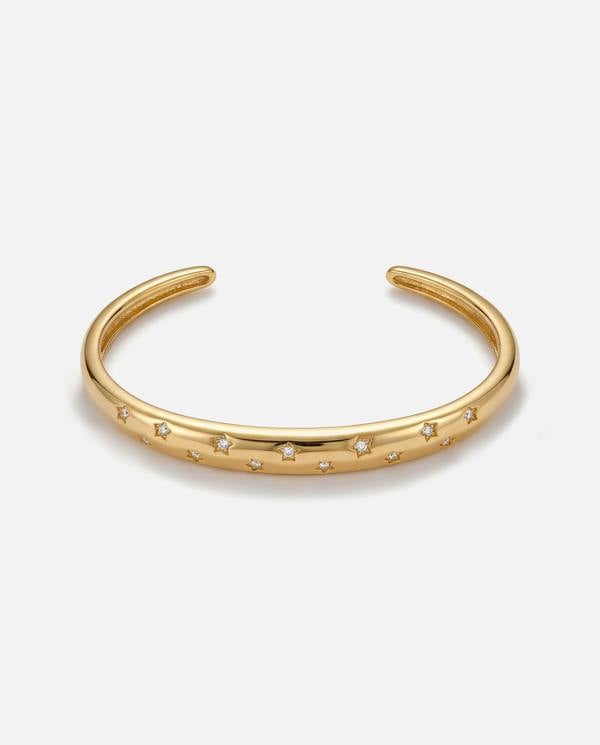 Elk & Bloom Chunky Gemstone Starlight 14K Gold Bangle
