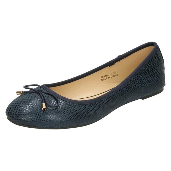 Spot On Ladies Spot On Bow Trim Ballerinas