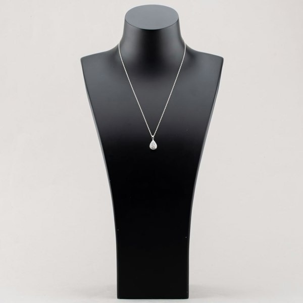T. H. Baker Sterling Silver Certified Lab Grown 0.25ct Diamond Pear Shape Cluster Pendant Necklace LGP40247-25
