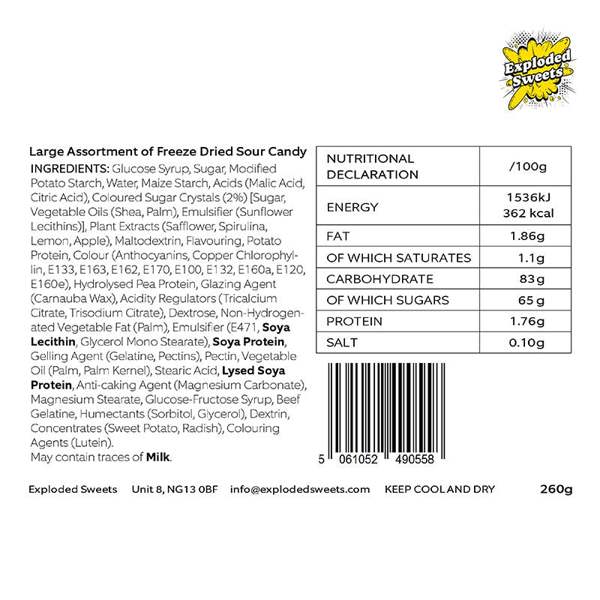 Exploded Sweets Mega Mix - Sour | Exploded Sweets | Freeze Dried Sweets UK