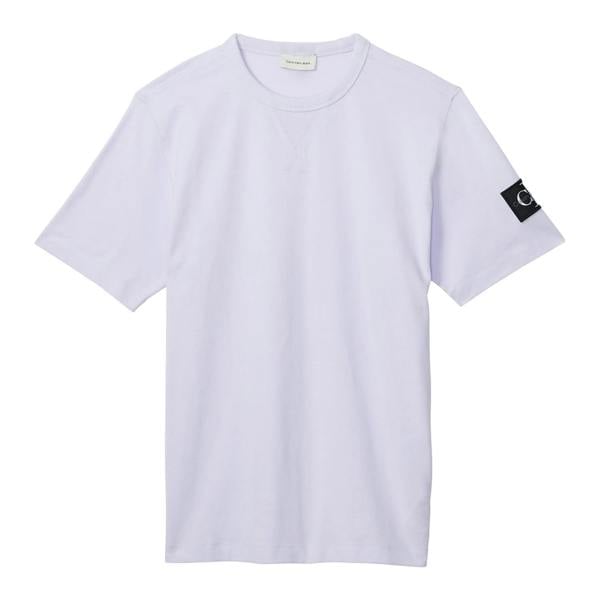 Calvin Klein Mens Badge Crew Neck Regular T-Shirt - Lilac - 