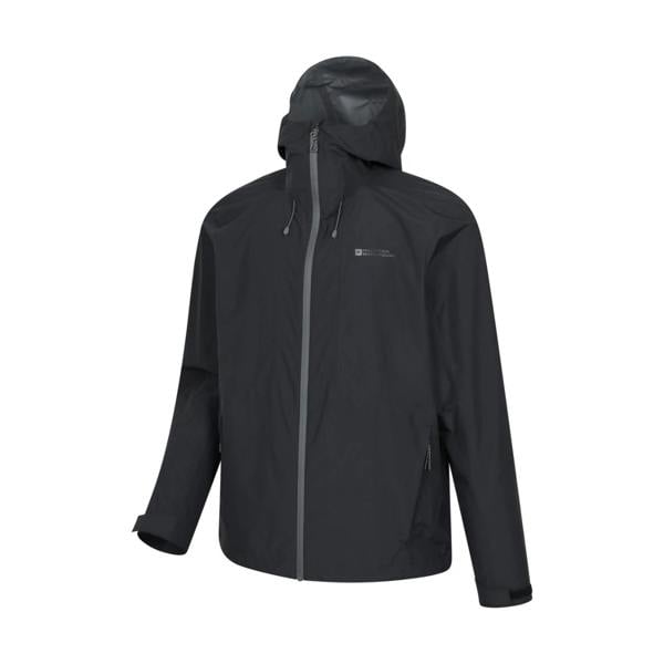 Mountain Warehouse Mens Aerovent 2.5 Layer Stretch Waterproof Jacket - Black - 