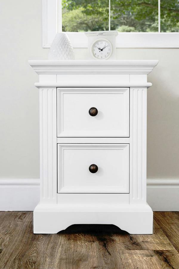 Statement Furniture Gainsborough Bedside Table 2 Drawer Hamptons Style Nightstand