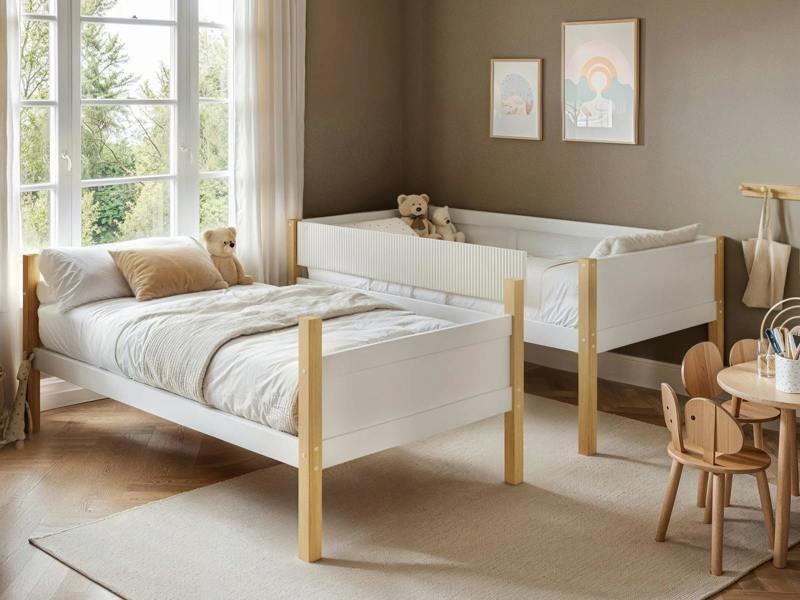 Flair Mateo Detachable Ribbed Bunk Bed White