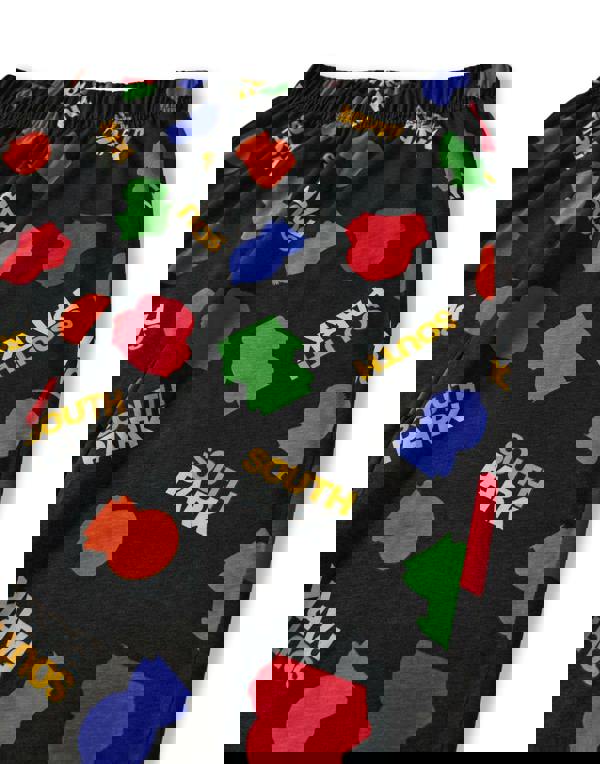 South Park Mens Black Front Character Top and All Over Print Bottoms Short Sleeve Long Leg Pyjama Set