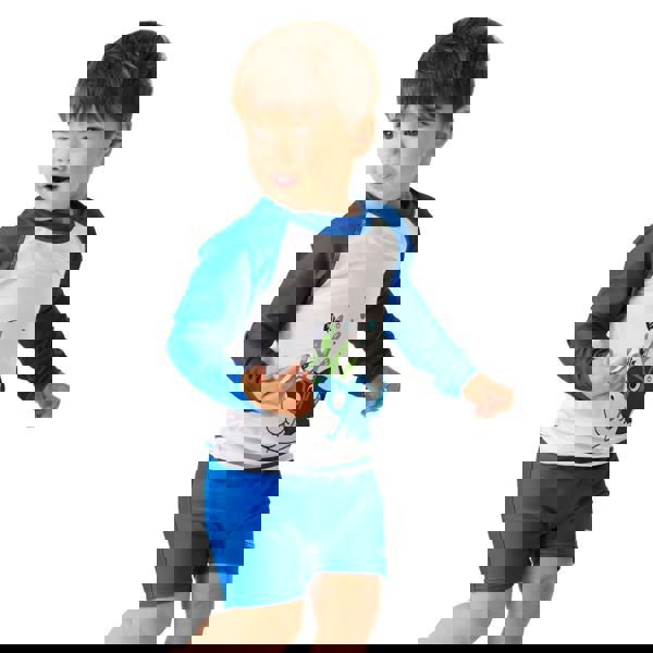 Regatta Kids Bubbles The Shark Rash Suit - Hawaiian Blue