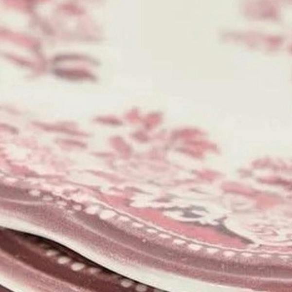4-Piece Vintage Floral Pattern Porcelain Dessert Plate Set 21x21cm