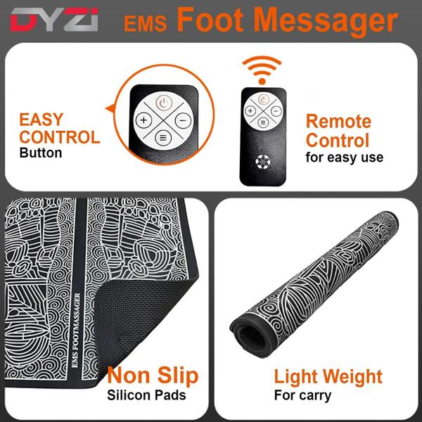 Dyzi EMS Foot Massager Electrical Muscle Stimulation for Pain Relief and Improve Circulation