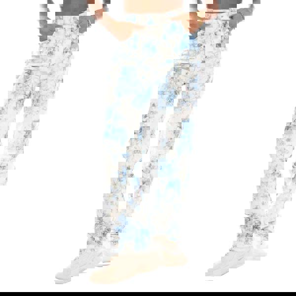 Boss Womens/Ladies Cropped Leather Patch Straight Jeans - White/Blue