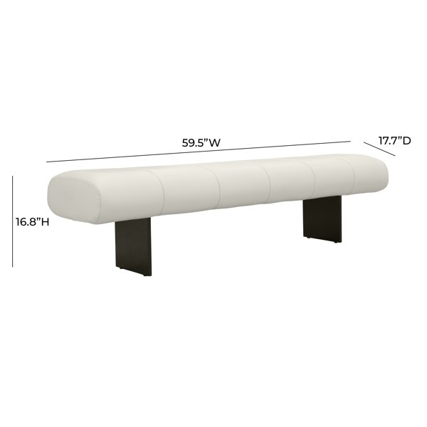 Furniture Edit Karol Cream Performance Vegan Leather Bench