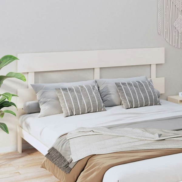 Berkfield Bed Headboard White 204x3x81 cm Solid Wood Pine