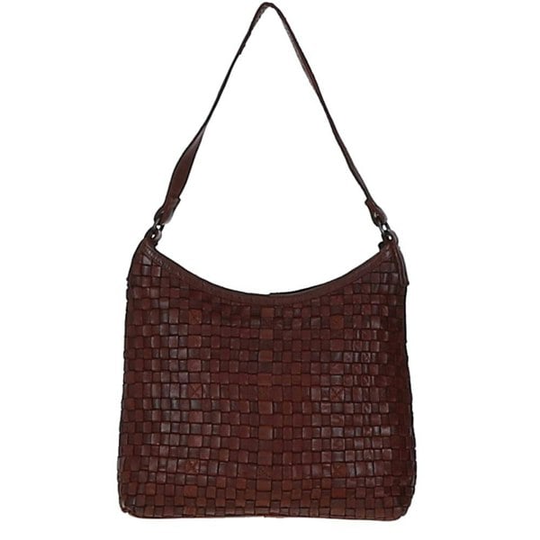 'Raffinatezza' Vintage Woven Leather Shoulder Bag: D-77