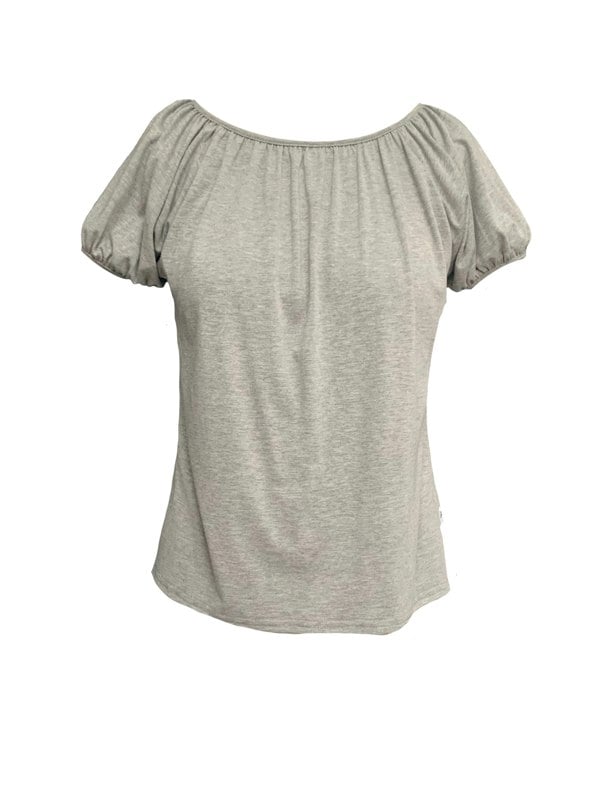 Frock Tales Posey Gathered Top - Grey Marl