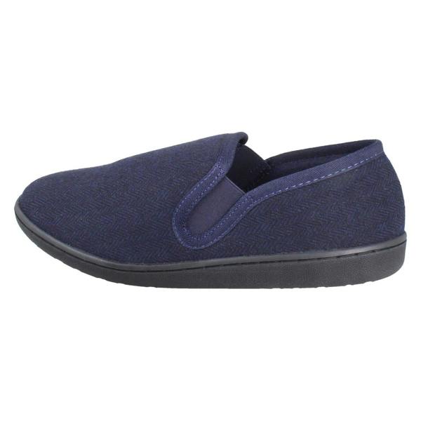 Clarks Mens Clarks Textile Slip On Twin Gusset Slippers King Ease