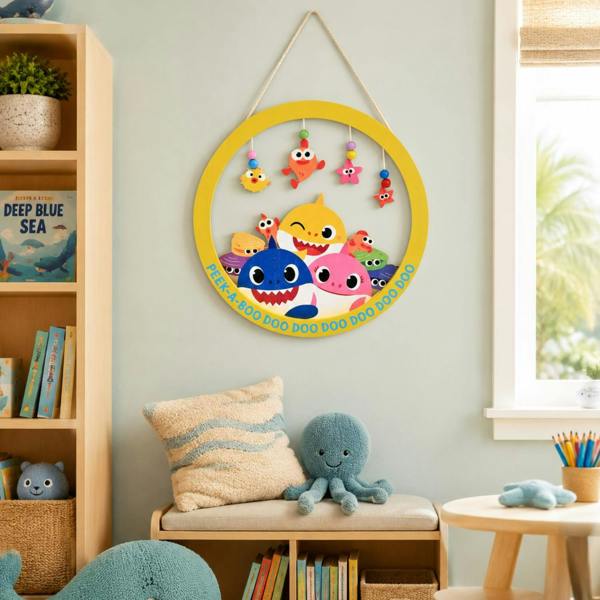 Widdop & Co Baby Shark Hanging Plaque Yellow