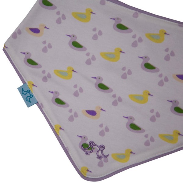 Luca and Rosa Ducks Pack of 2 Lilac Baby Girls Bibs