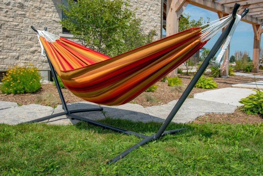 Vivere's Combos - Sunbrella Sunset Hammock with Stand (8ft)