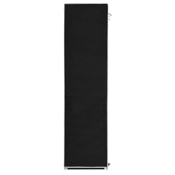 Berkfield Wardrobe with Compartments and Rods Black 150x45x175 cm Fabric
