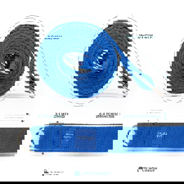 Myga 2-in-1 Yoga Belt Strap Available in 6 Colours: Turquoise, Black, Dusty Pink, Royal Blue, Plum, and Grey